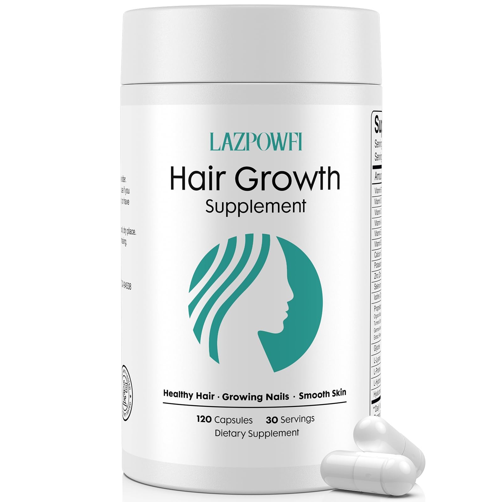 Hair Growth Supplements Biotin 10000mcg 30-in-1 Vitamins A B C D E – Supports