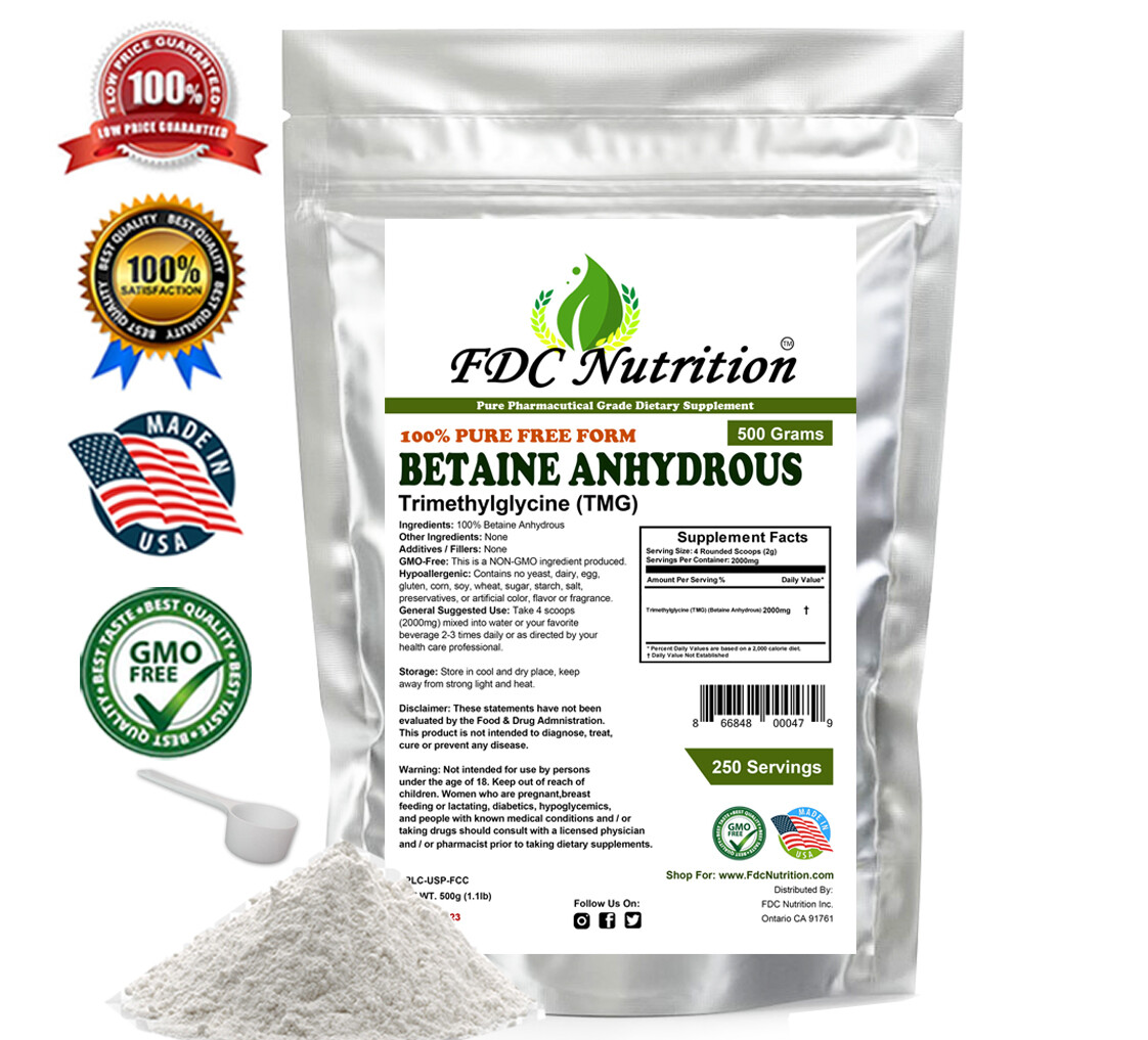 1.1lb (500g) 100% PURE BETAINE ANHYDROUS POWDER