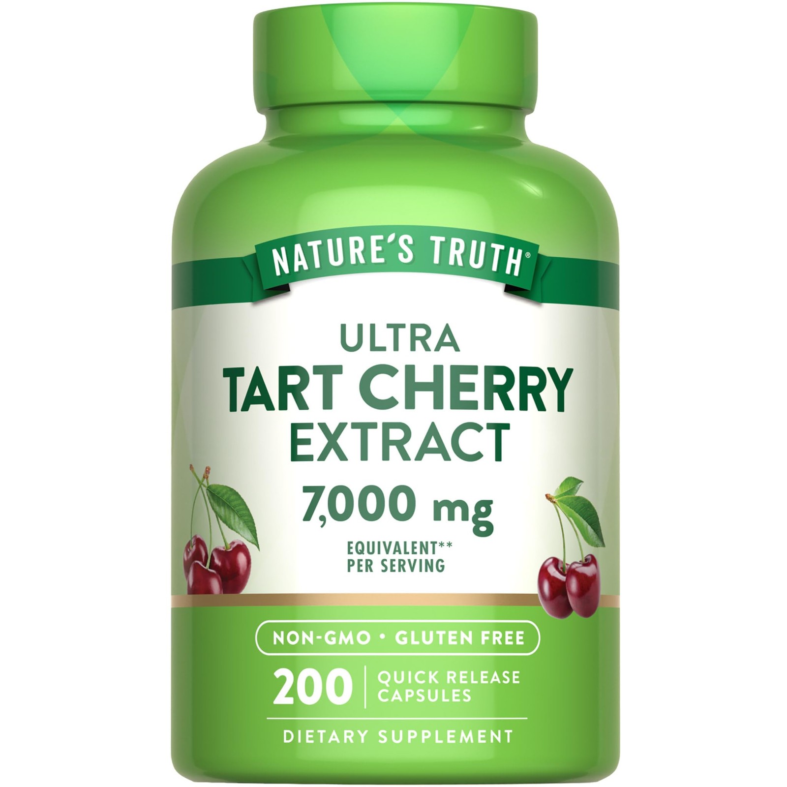 Tart Cherry Extract Capsules 200 Count Non-GMO Gluten Free – Quick Release