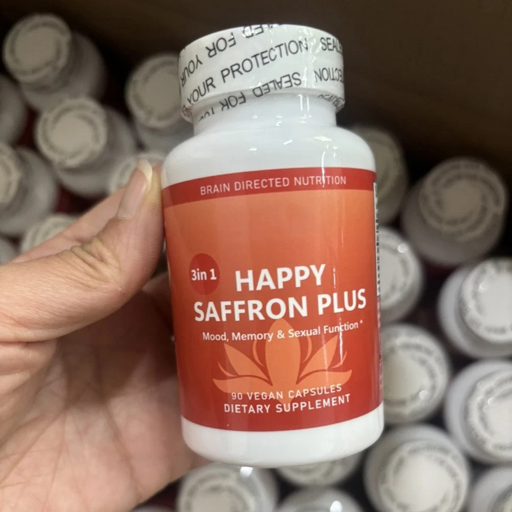 1 PACK Happy Saffron Plus 90 Capsules – Saffron Flower Extract, Curcumin & Zinc