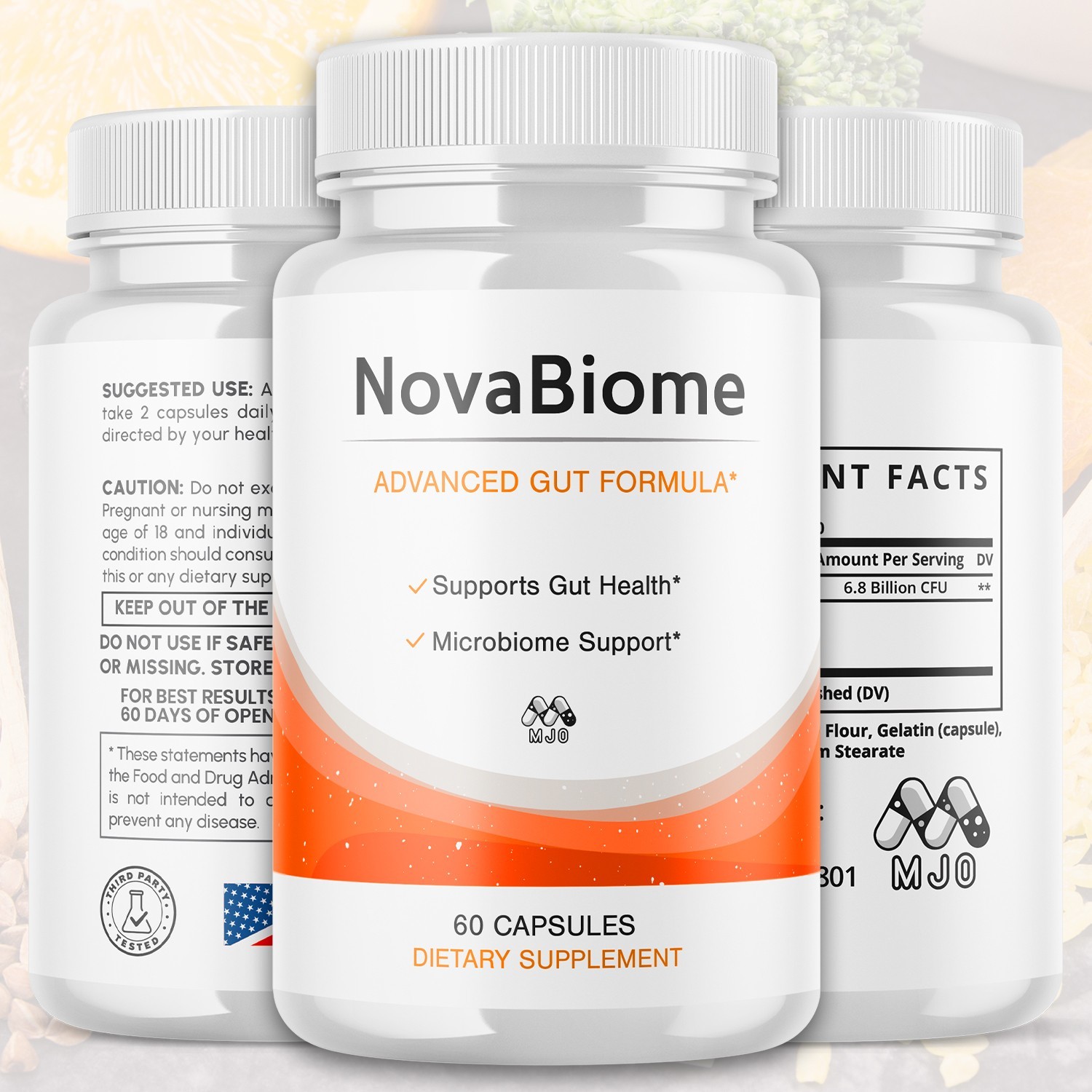 (5 Pack) NovaBiome Probiotic Supplement Gut Health Max Support 300 Capsules