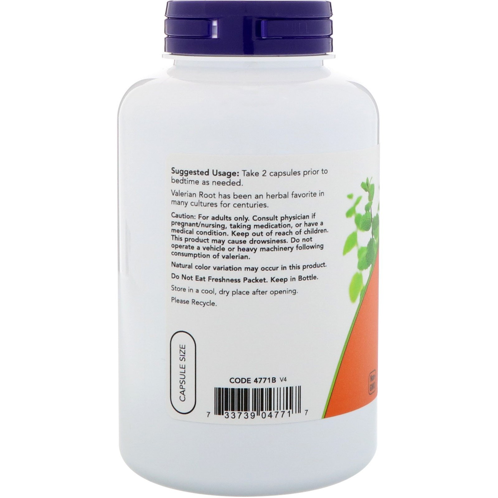 Now Foods Valerian Root 500 mg 250 Veg Capsules GMP Quality Assured, Vegan,
