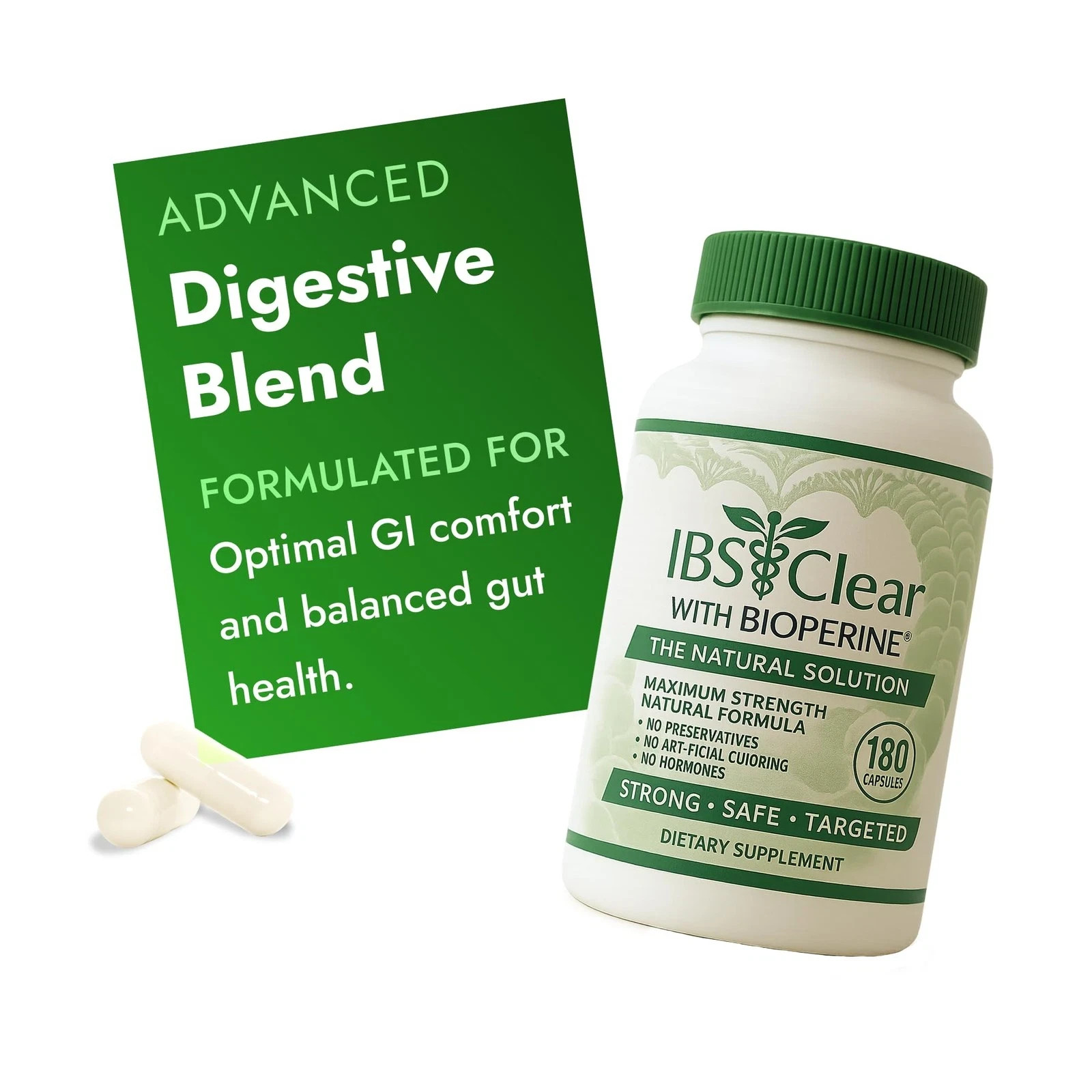 – ibs support – vitamin d, psyllium husk, fennel – 180 capsules – 3 month supply
