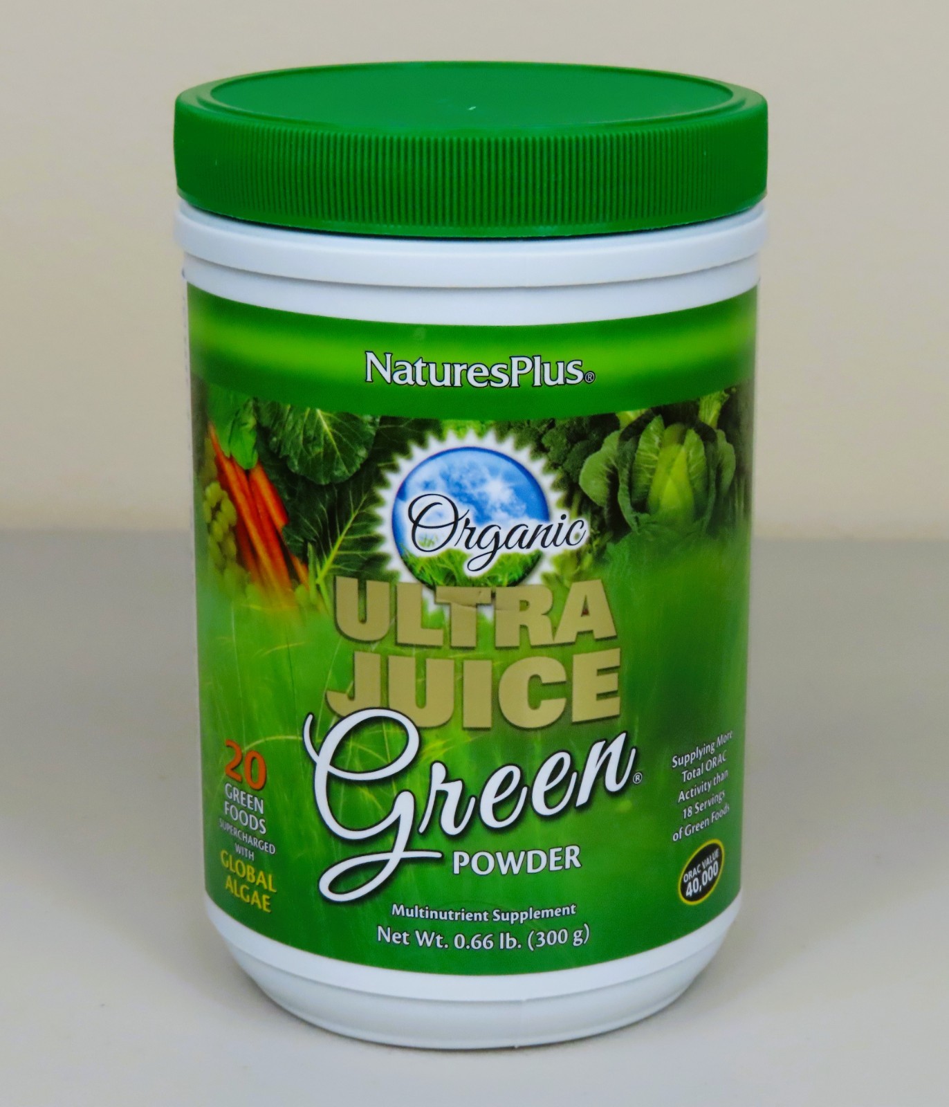 NaturesPlus Organic Ultra Juice Green Powder ~ 0.66 lb. (300 g) ~ exp. 05/2028