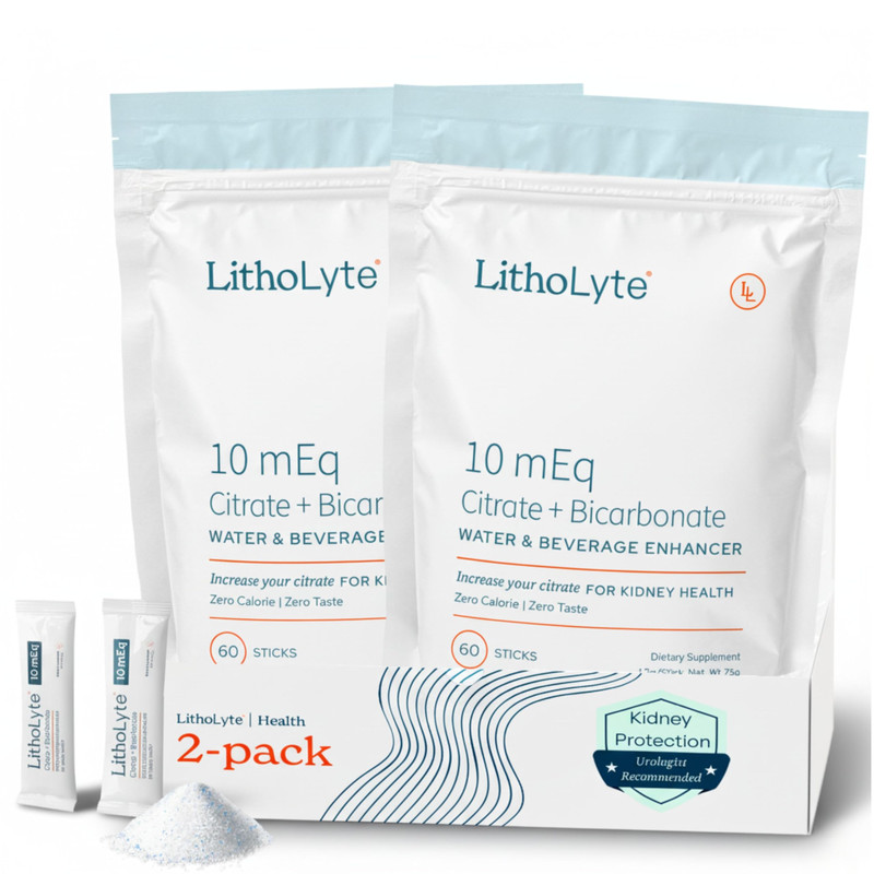 Litholyte 10Meq Water Beverage Enhancer For Kidney Health Citrate Electrolytes