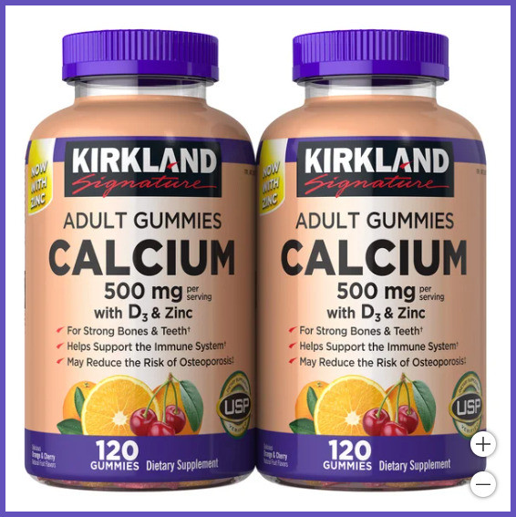 240 Count Calcium Gummies 500mg with Vitamin D3 Zinc Exp 10/26 2 pack x 120