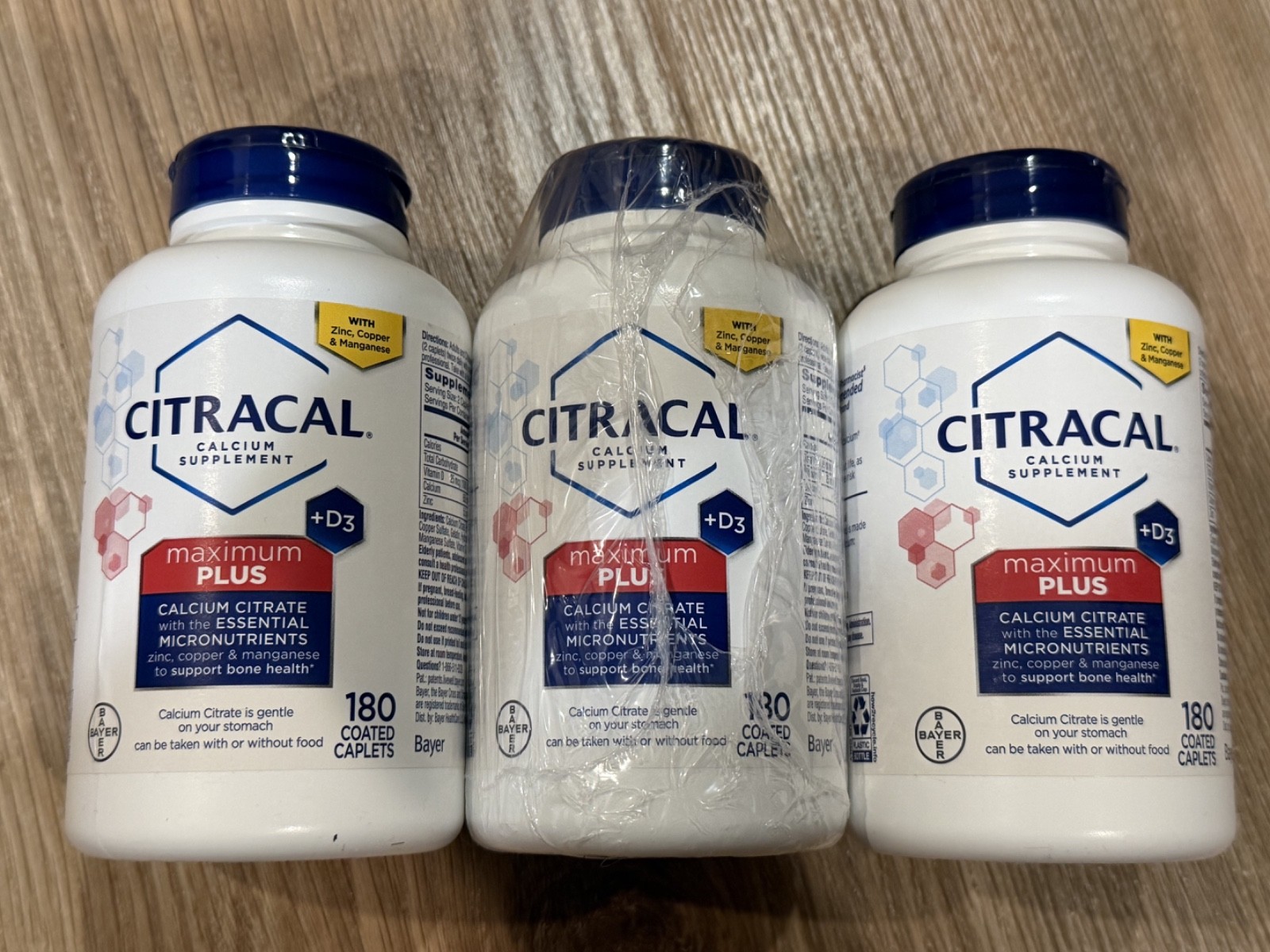 3x Citracal Maximum Plus + D3 Calcium Citrate – 180 Coated Caplets – Exp 04/2027