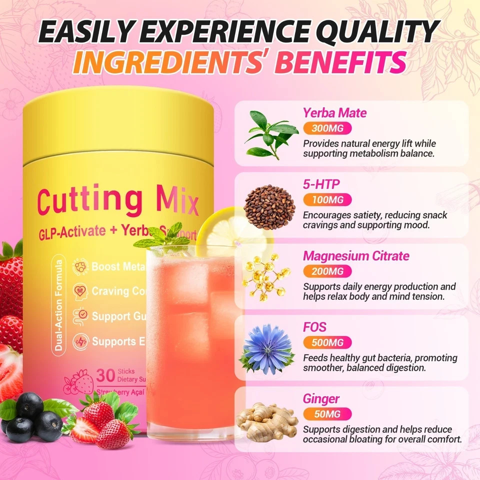 LeeFar Cutting Drink Mix – Berberine, Chromium, FOS, Yerba Mate