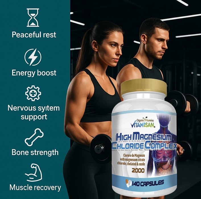 Magnesium Chloride (Cloruro de Magnesio) 2000 mg 280 capsules- 2 bottles