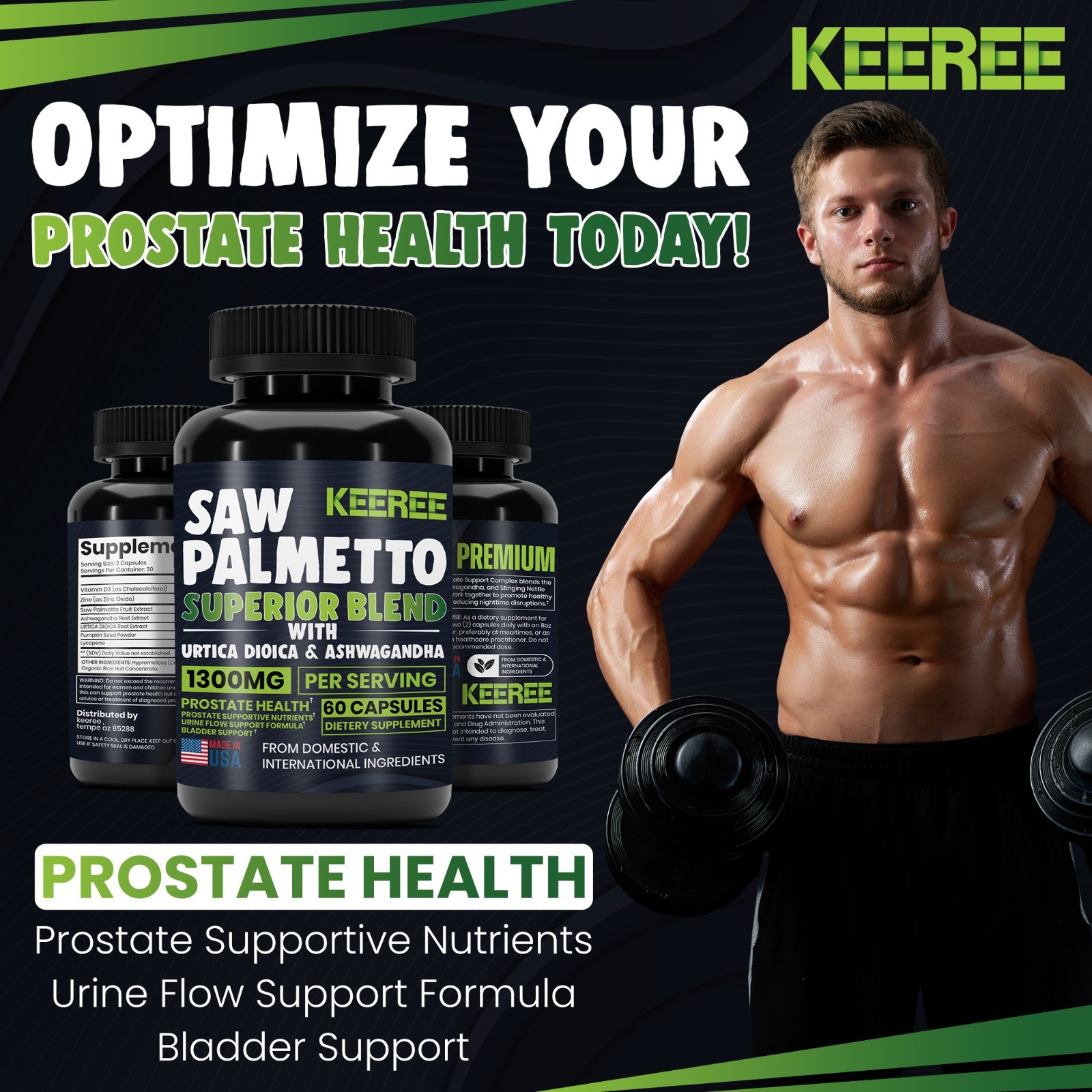 Saw Palmetto Extract 1300mg 60 Caps | Prostate Support | Urinary Health
