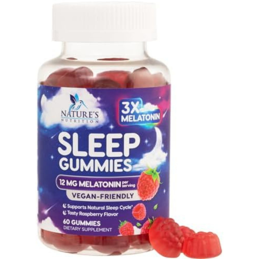 Melatonin Sleep Gummies 12mg – Extra Strength Sleep Support Melatonin Gummy for