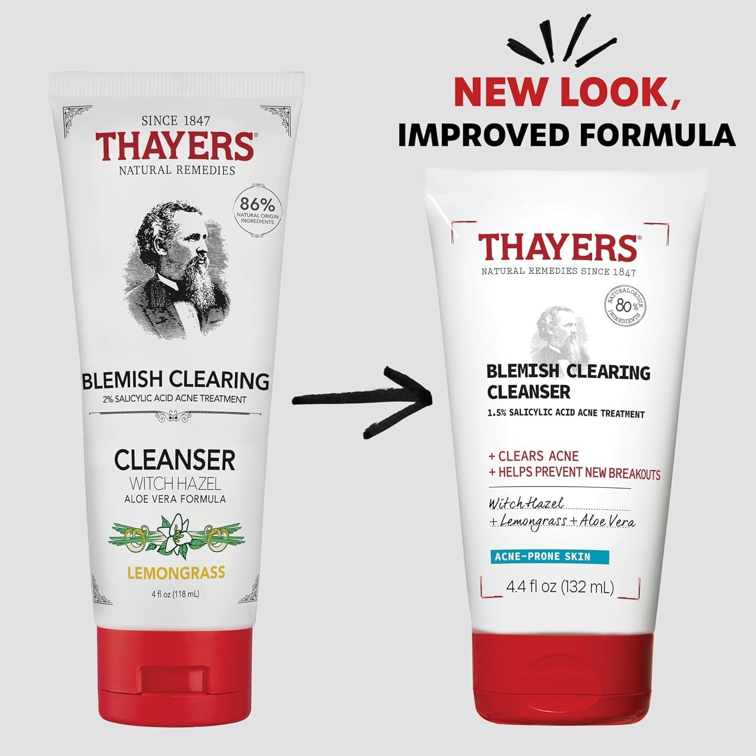 THAYERS Witch Hazel Blemish Cleanser, 4 Ounce White 4 Fl Oz (Pack of 1)