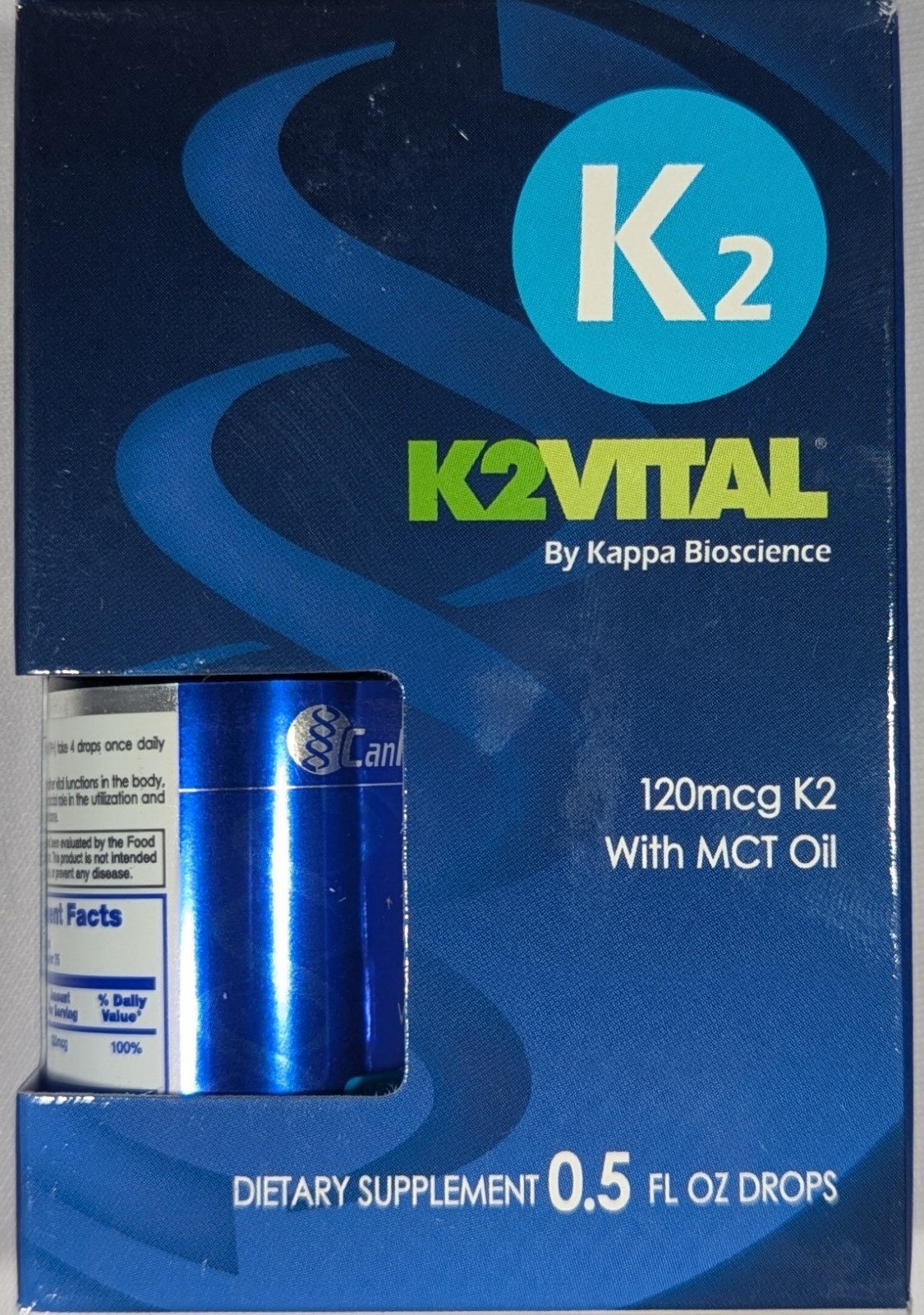 CanPrev K2, 120mcg K2 with MCT Oil, 0.5 oz Dropper – EXP: 8/27
