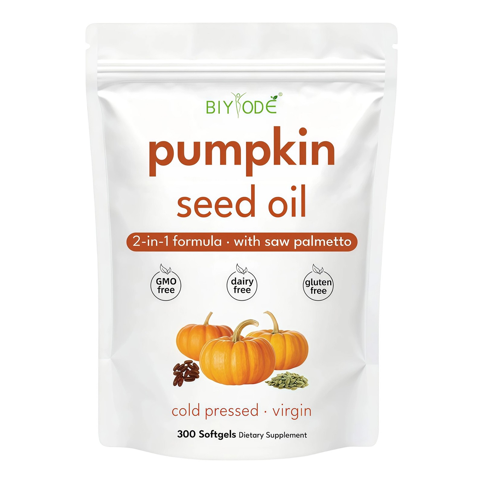 1/2X Seed Pumpkin Oil with Saw Palmetto 300Softgels | 3000 mg Herbal Supplement