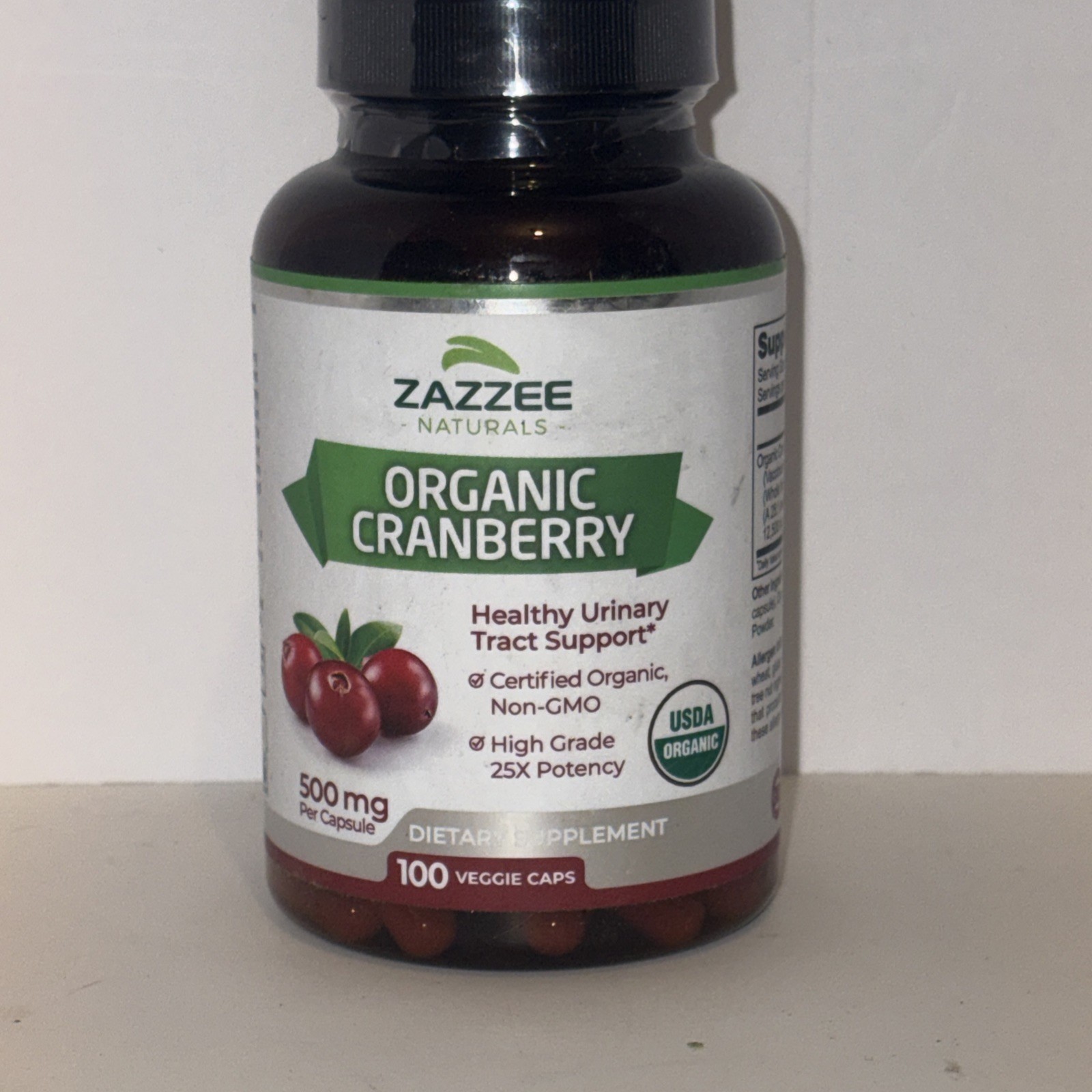 USDA Organic Cranberry Extract 12,500 mg Strength 100 Veg Caps BB:03/2026