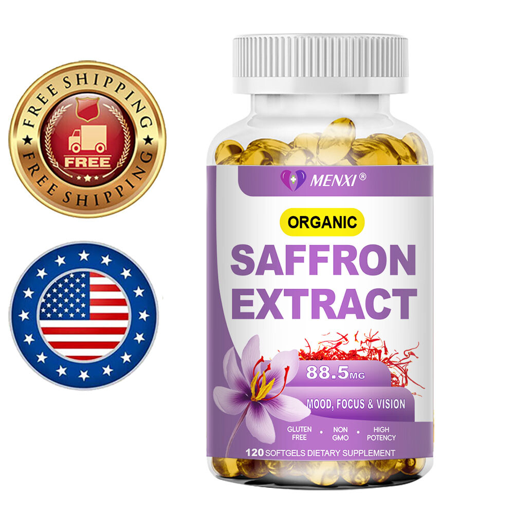Saffron Extract 120ct Focus Mood Vision Support Appetite Control Vegan Capsules