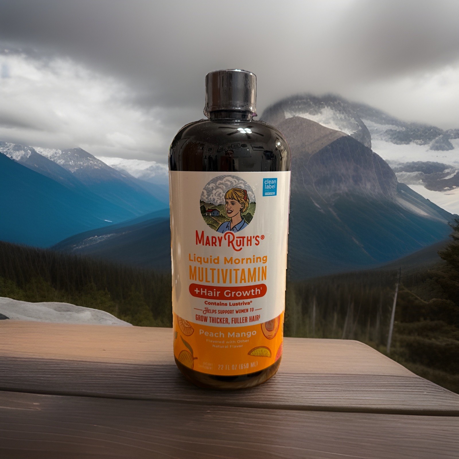 Mary Ruth’s Liquid Morning Multivitamin + Hair Growth -Peach Mango- 22oz./650ml
