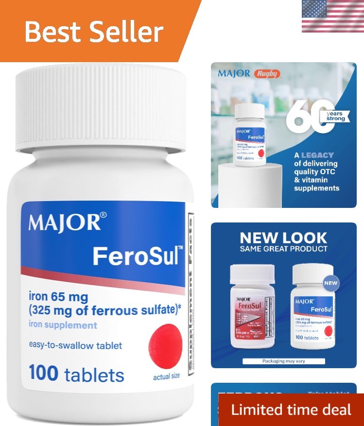 Ferosul – Ferrous Sulfate 325mg Tablets with 65mg of Elemental Iron – Iron Su…