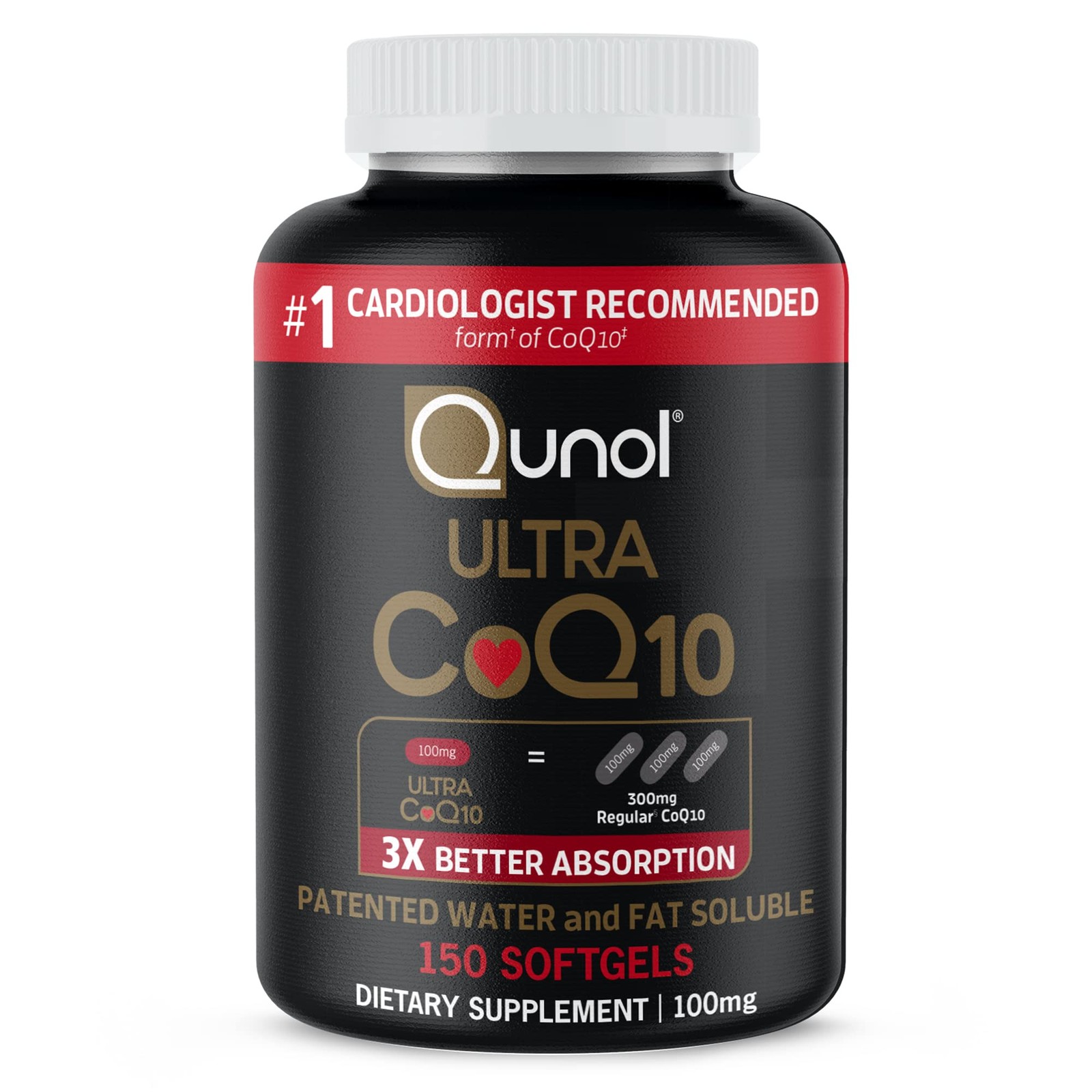 CoQ10 100mg Softgels Enhanced Absorption Heart Health Energy 150 Count