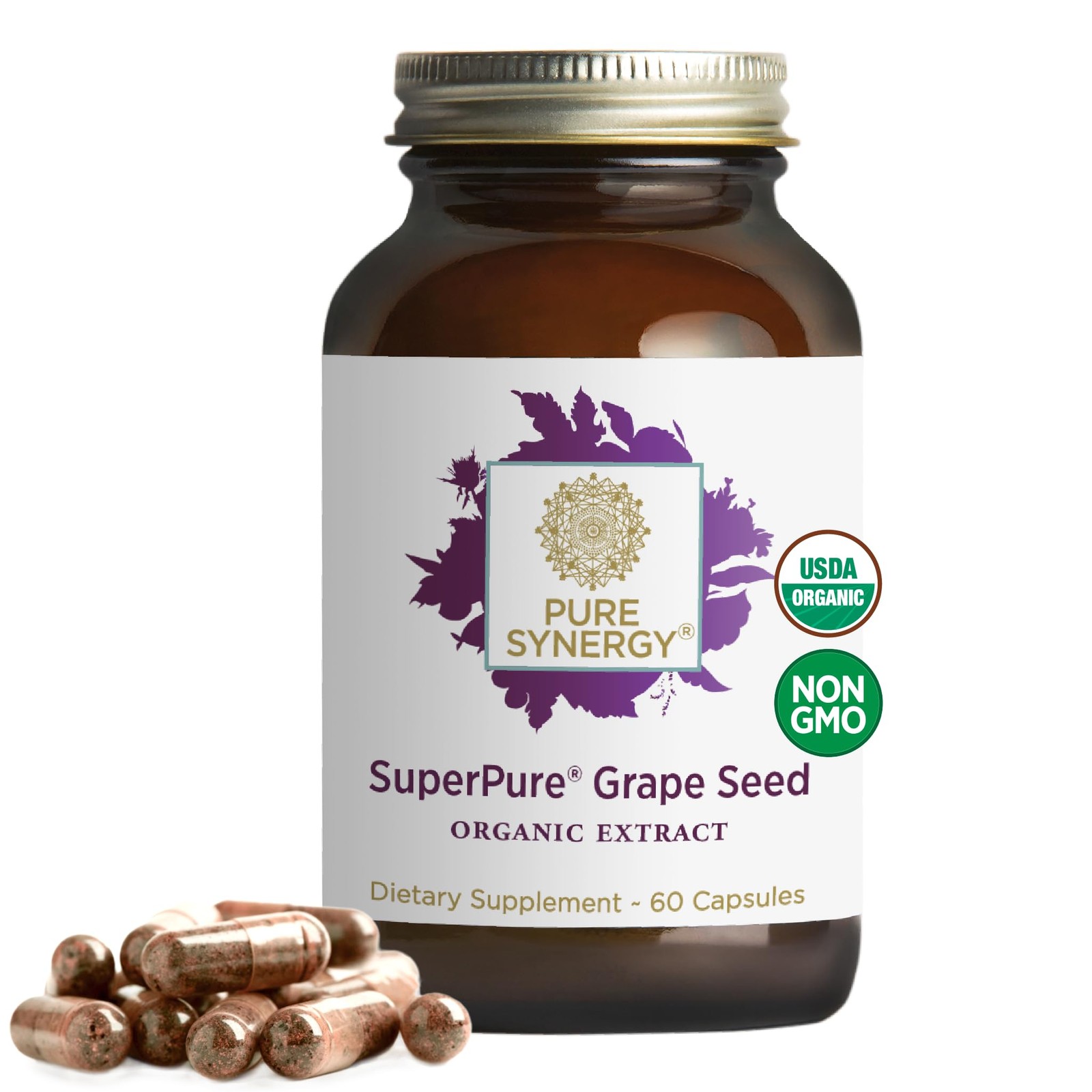 Organic Grape Seed Extract Supplement for Heart Health and Skin Support (60