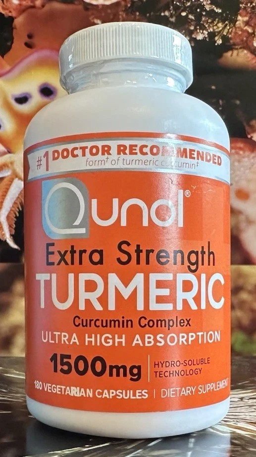 Qunol Turmeric (95%Curcuminoids) 1500 mg+Ginger+Black Pepper 220Caps EXP 05/2028