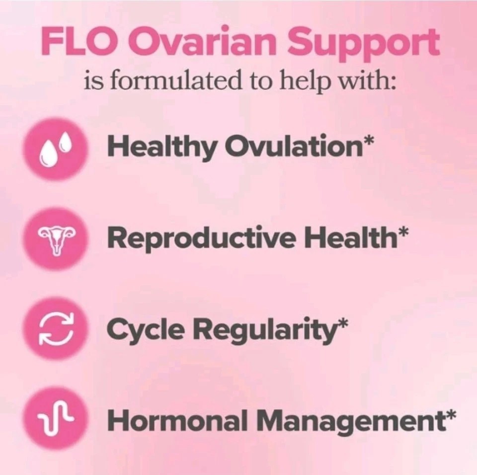 FLO Ovarian Support Vitamin 90 Vegan Capsules Dietary Supplement Hormone Balance