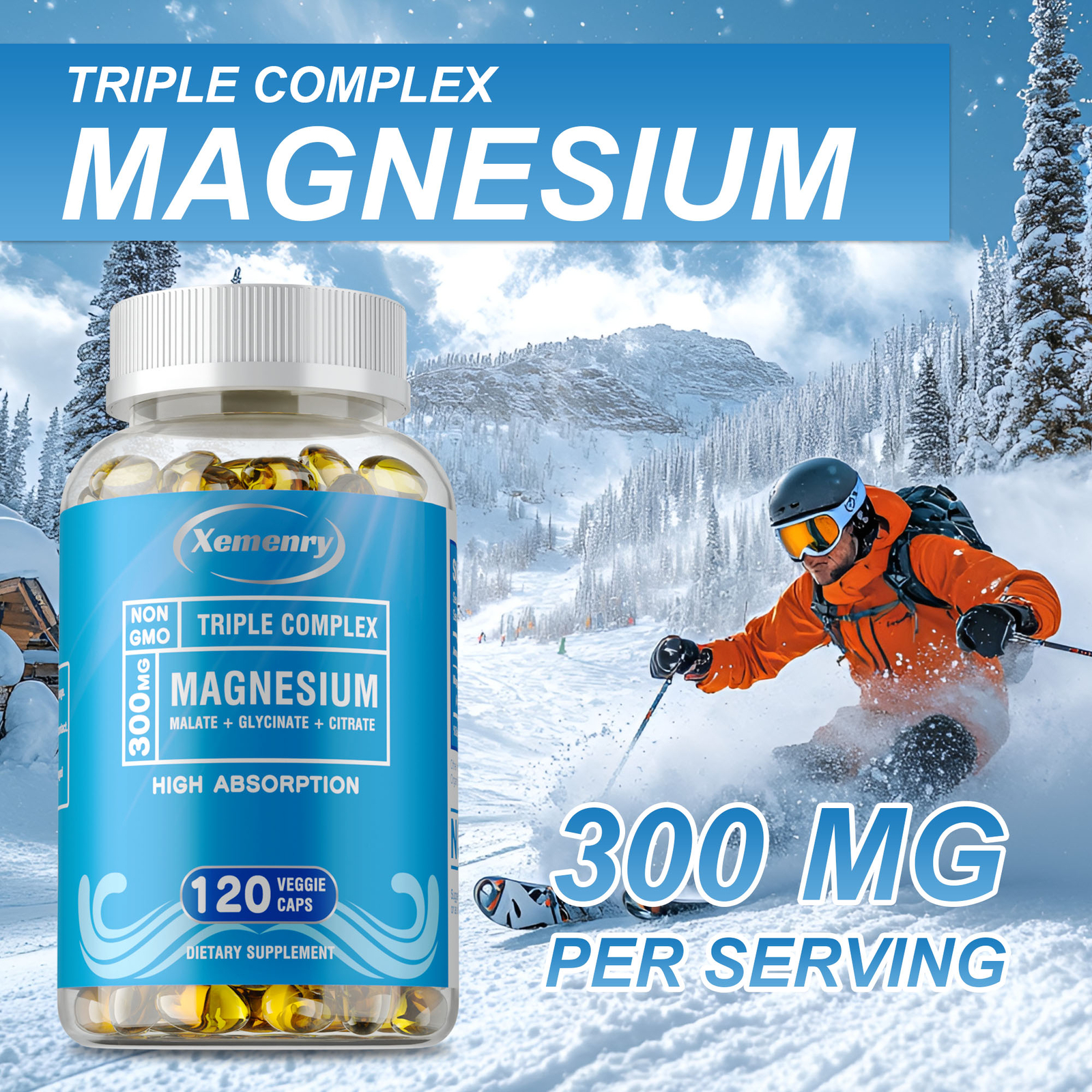 Triple Magnesium Complex 300mg – Improves Sleep, Energy & Immune Support