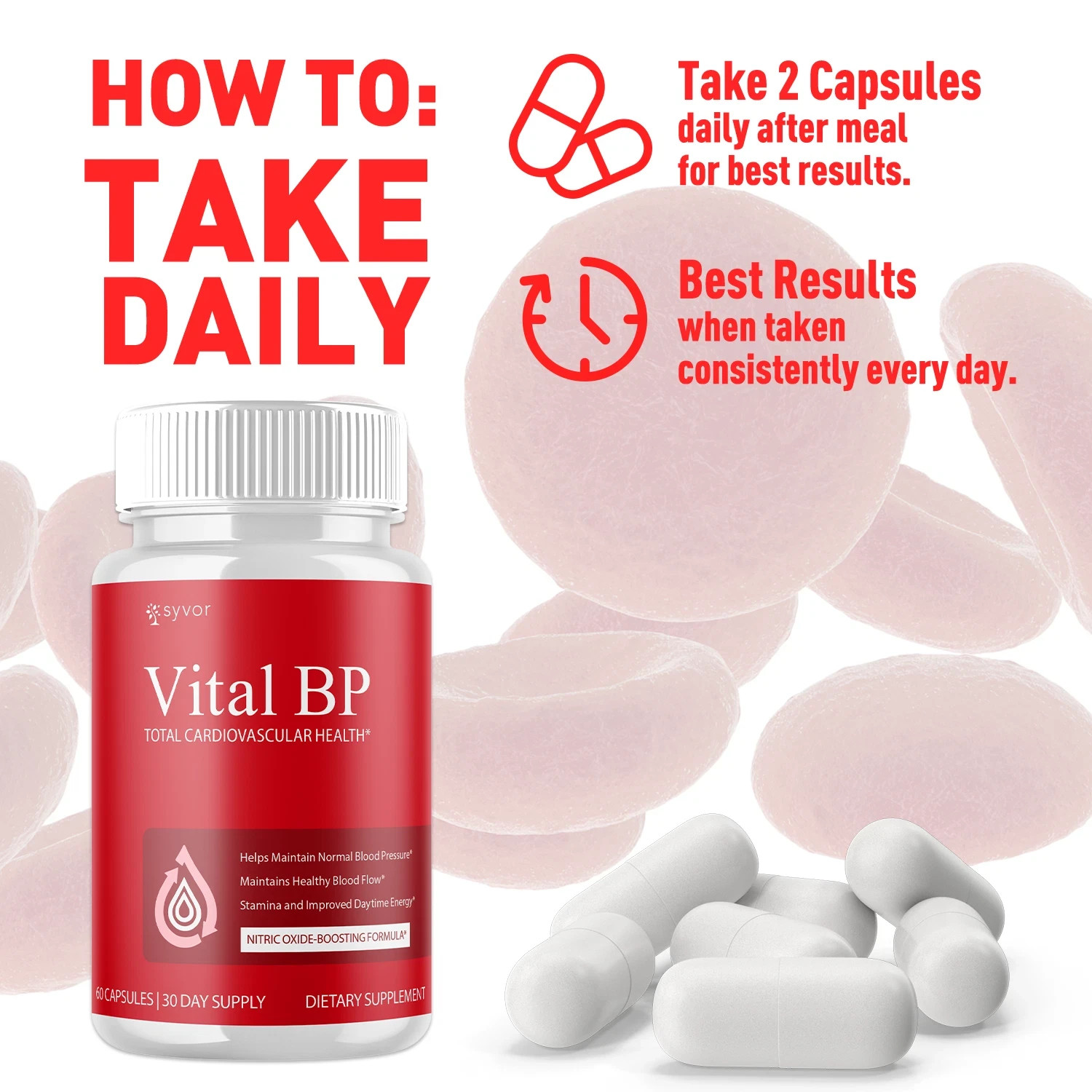 (3 Pack) Vital BP innovative Blood Support Vitamin Formula VitalBP 180 Capsules