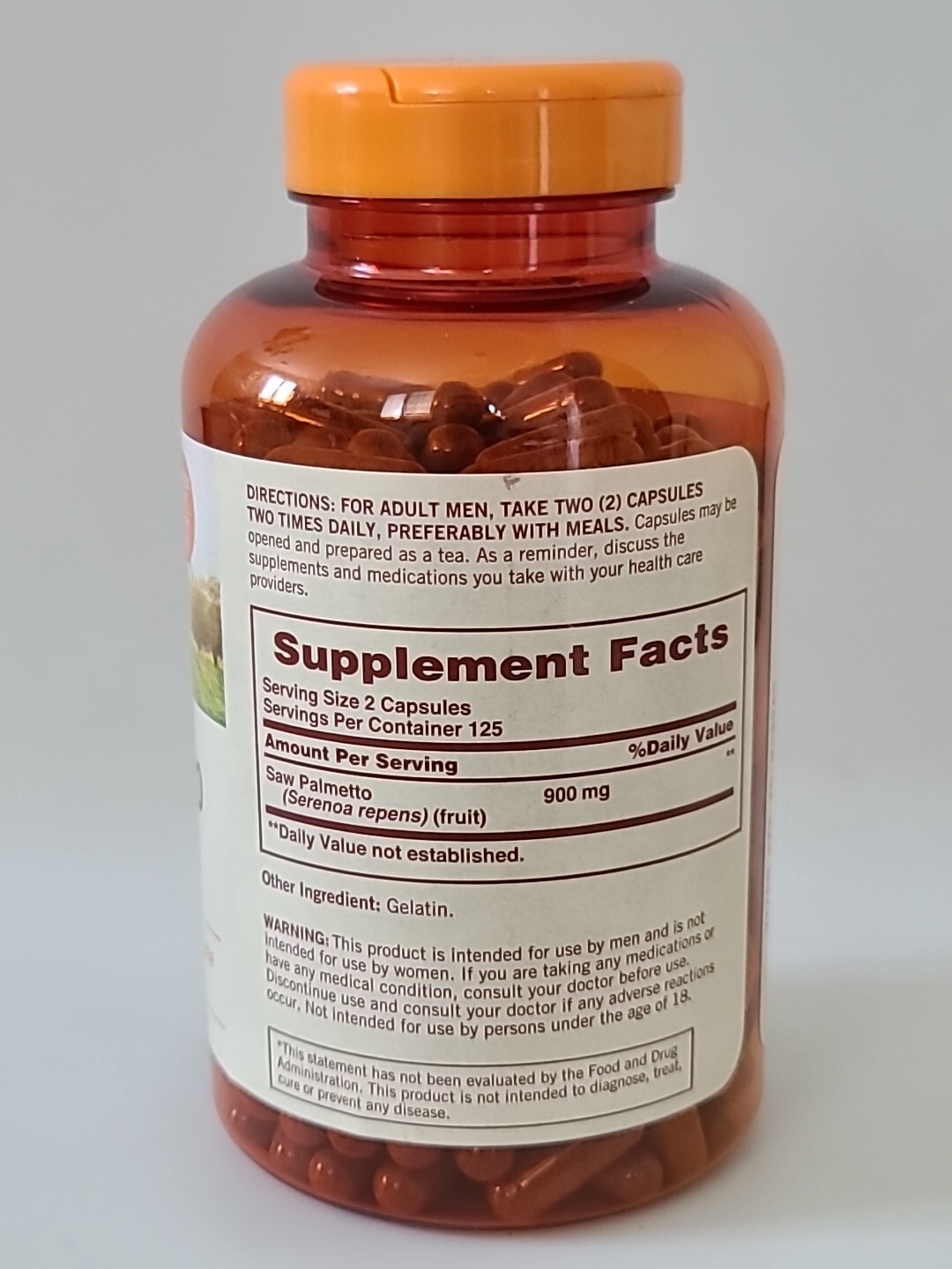 SUNDOWN SAW PALMETTO For HIM 450 mg 250 Cap Prostate Urinary Health 10/26 #0140