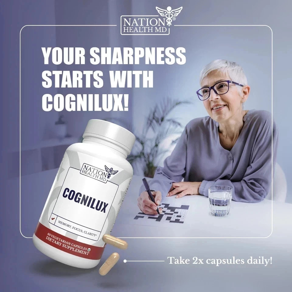 NATION HEALTH MD Cognilux Brain Support Supplement with Niacin – Pack of 1 .