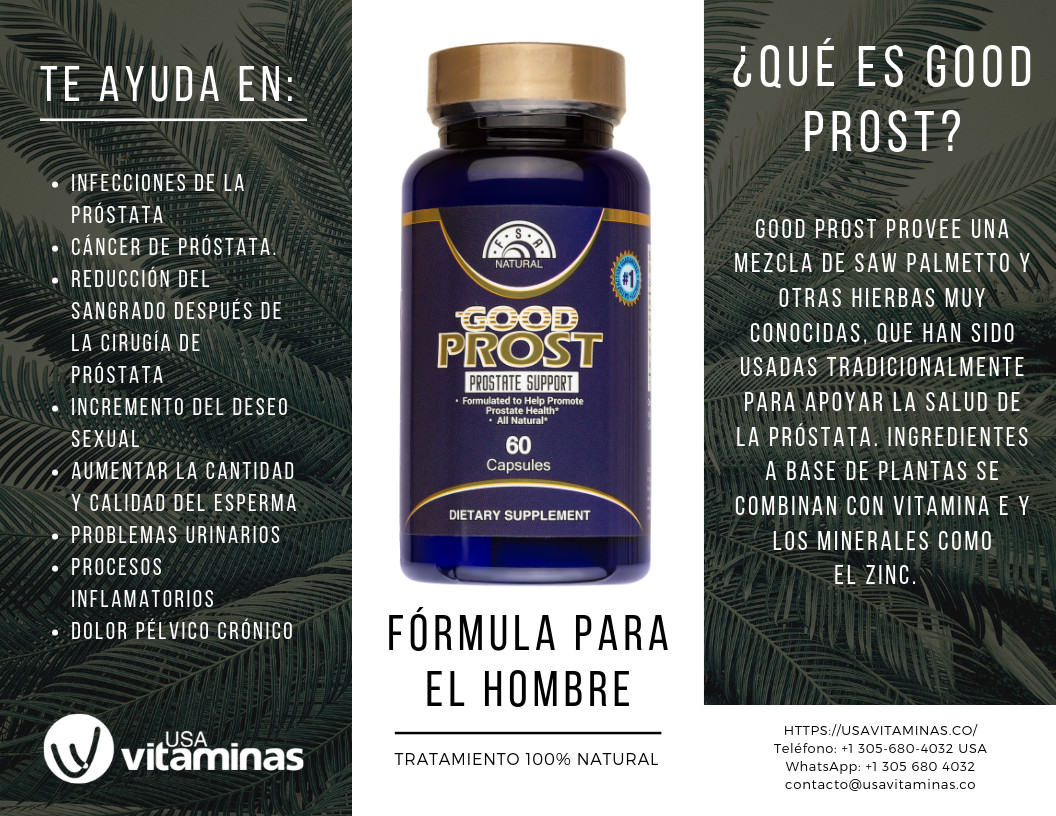 GOOD PROST – Prostate Infection – URINARY INCONTINENCE – Prostatitis – 60 Cap