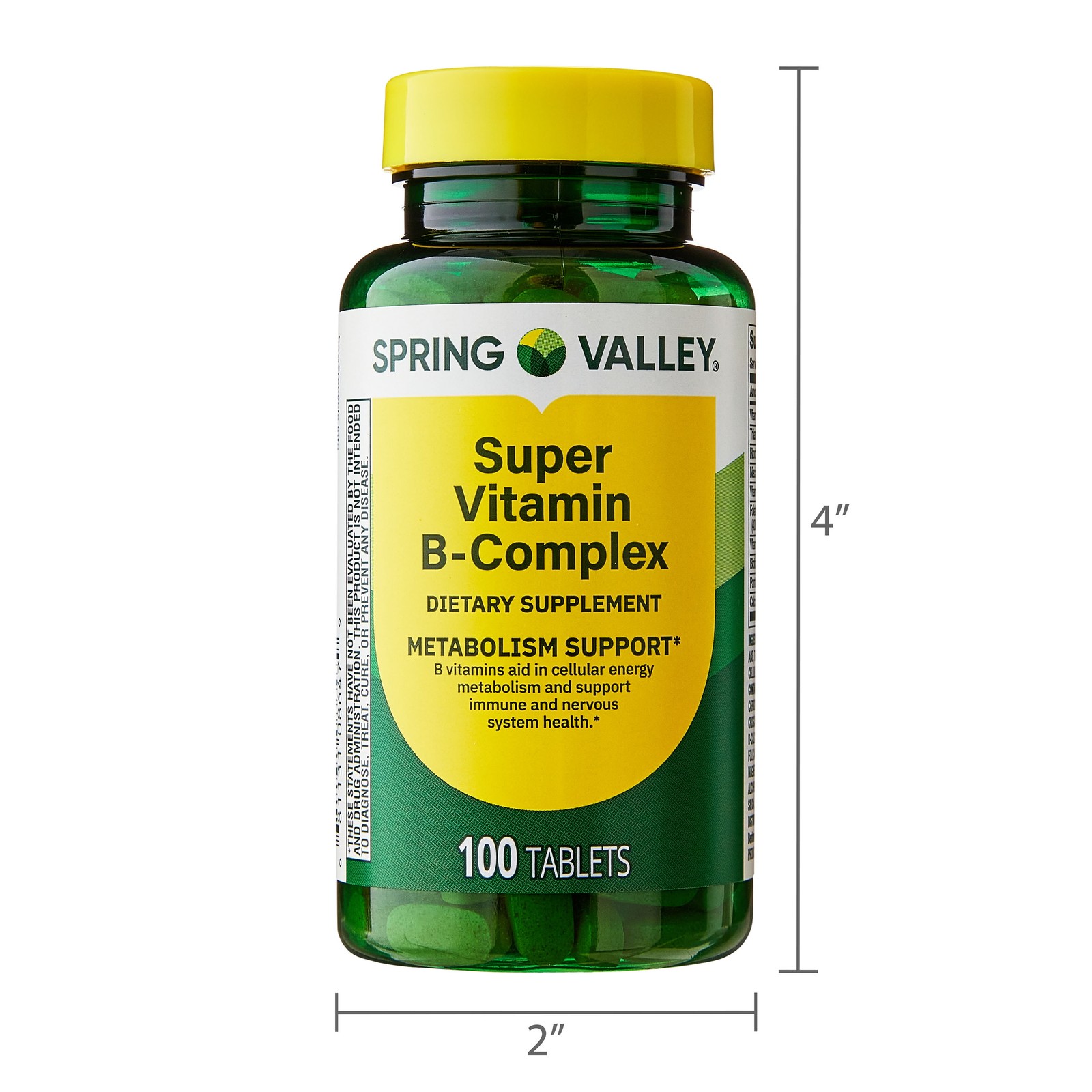 Spring Valley Super B Complex w/Vitamin C & Biotin 100-Count SAME-DAY SHIP