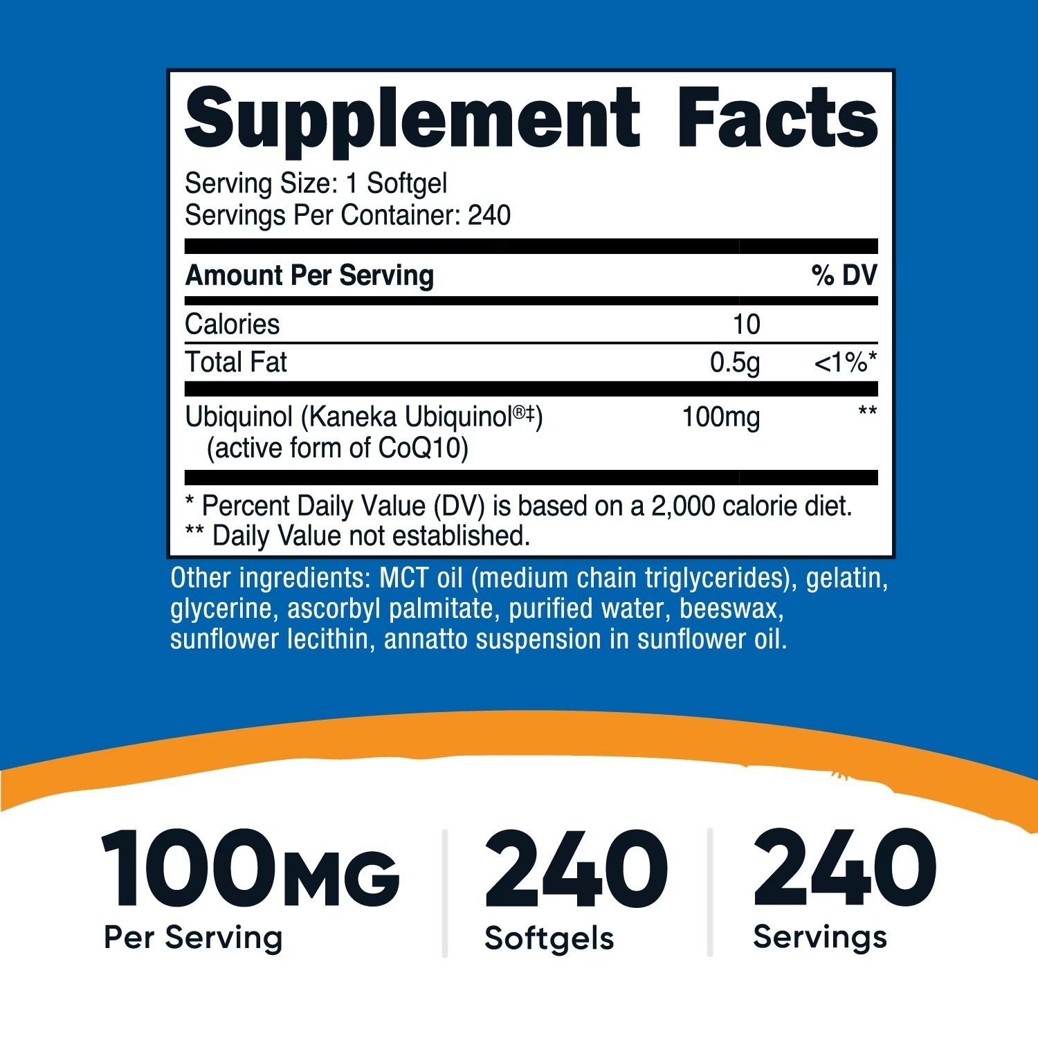 Nutricost Ubiquinol Softgels (240 Servings – 100 mg Per Serving) – Free SHIPPING