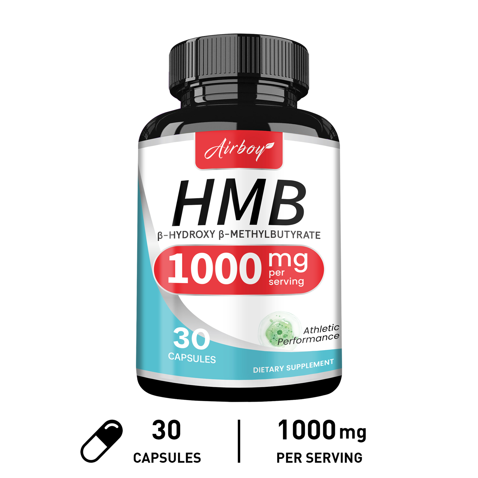 HMB Capsules 1000mg – Increase Strength and Muscle Mass & Fat Reduction -Non GMO