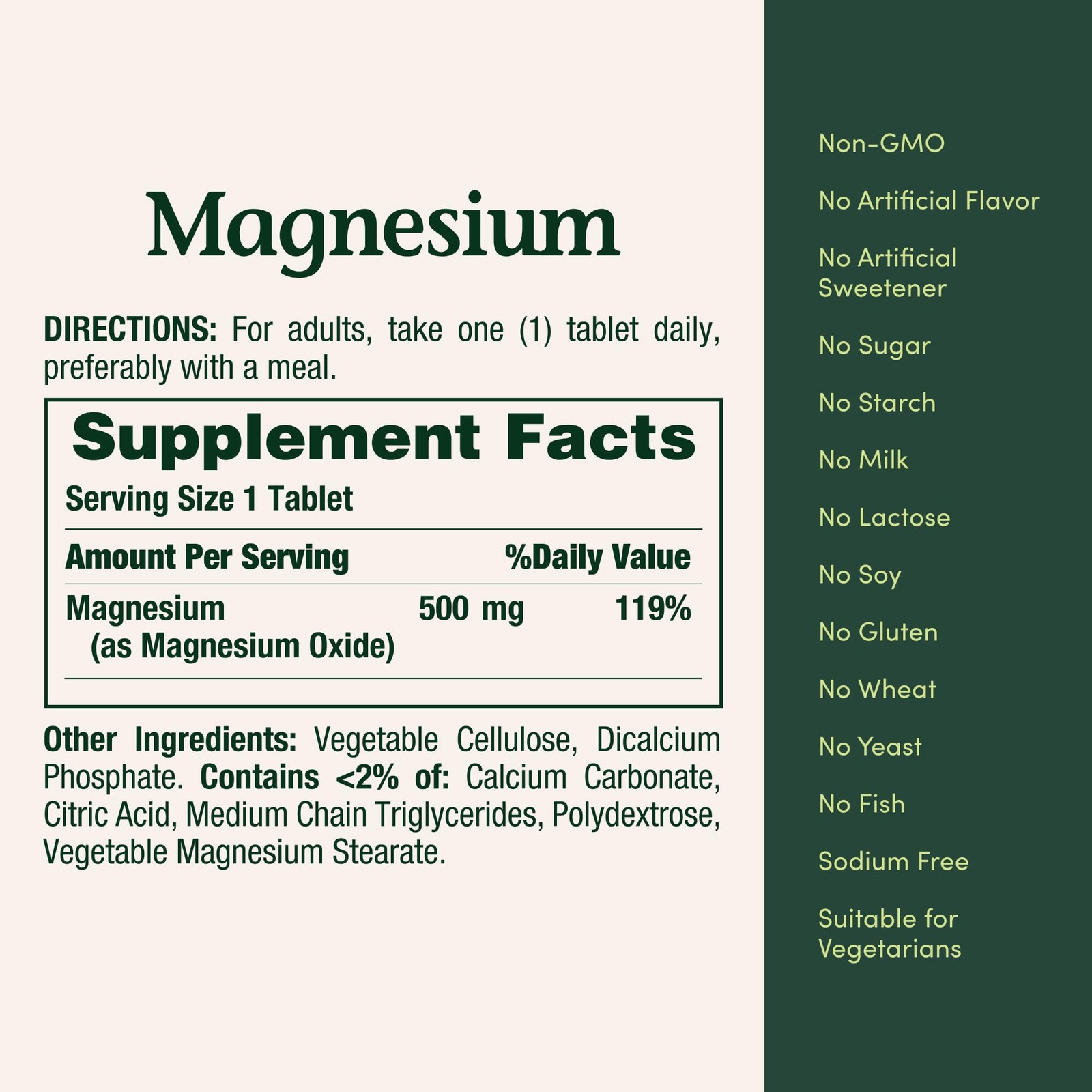 Nature’s Bounty Magnesium 500 mg Tablets, High Potency 200 Count (Pack of 1)