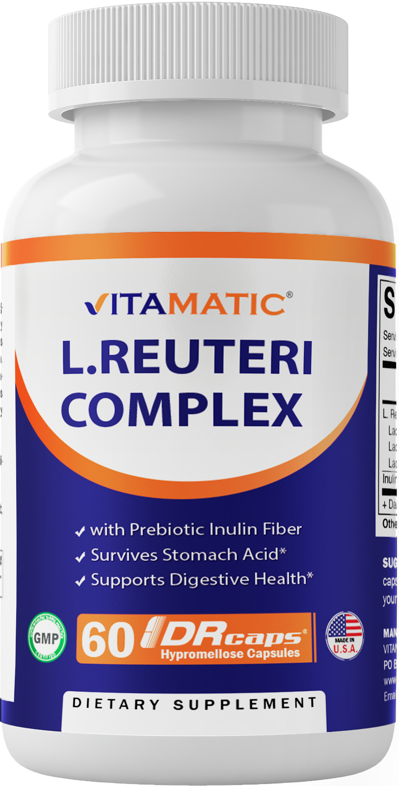 Vitamatic Lactobacillus Reuteri Complex – 22 Billion per DR Capsule – 60 Count