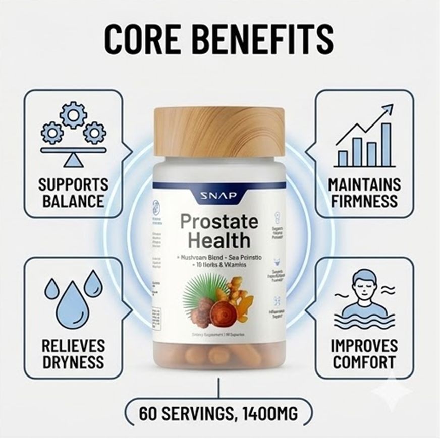 SNAP Prostate Wellness 2-Pack Saw Palmetto Mushroom Blend Men’s Supports 180