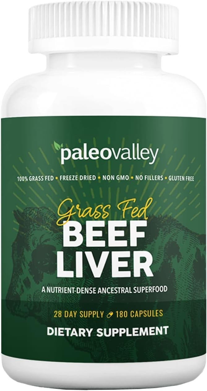Grass Fed Bovine Liver Capsules Beef Organ Immune Skin & Hair Support Supplement