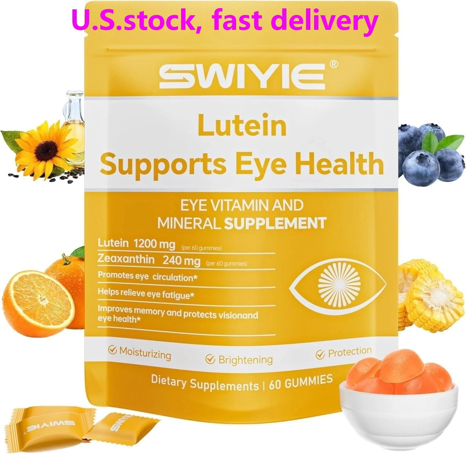 SWIYIE Lutein Gummies – Eye Health Support with Lutein & Zeaxanthin, 60 Gummies