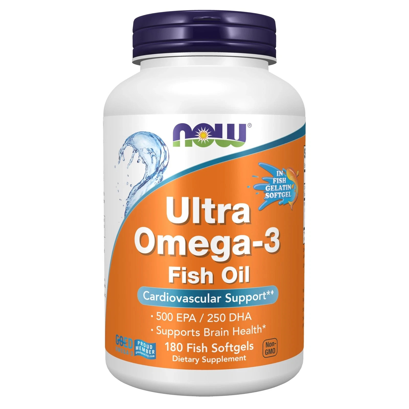 NOW Foods Supplements Ultra Omega-3, 500 EPA and 250 DHA, 180ct, Exp 12/27