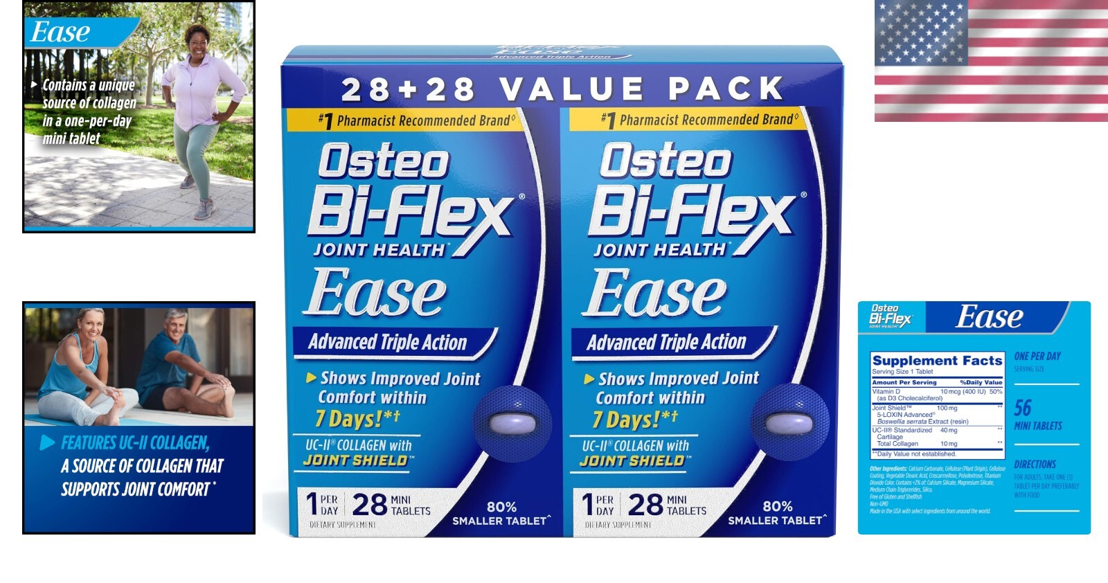Vitamin D-Infused Joint Supplements – Advanced Ease 28 Pack, 2 Count for Comfort