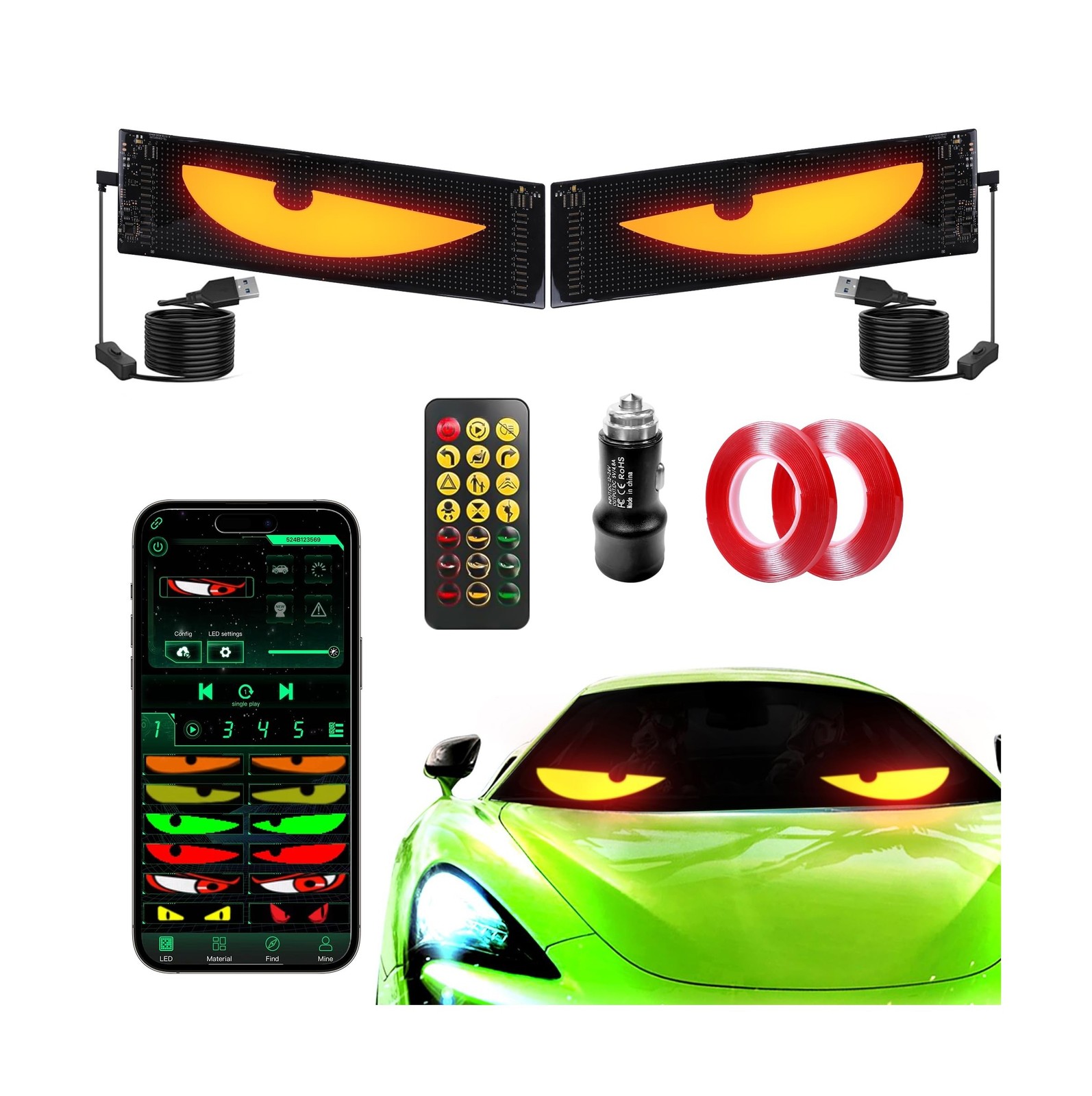 Sachie Devil’s Eye 2-Pack:5800 Lux High-Brightness14 x4.3 Programmable ojos l…