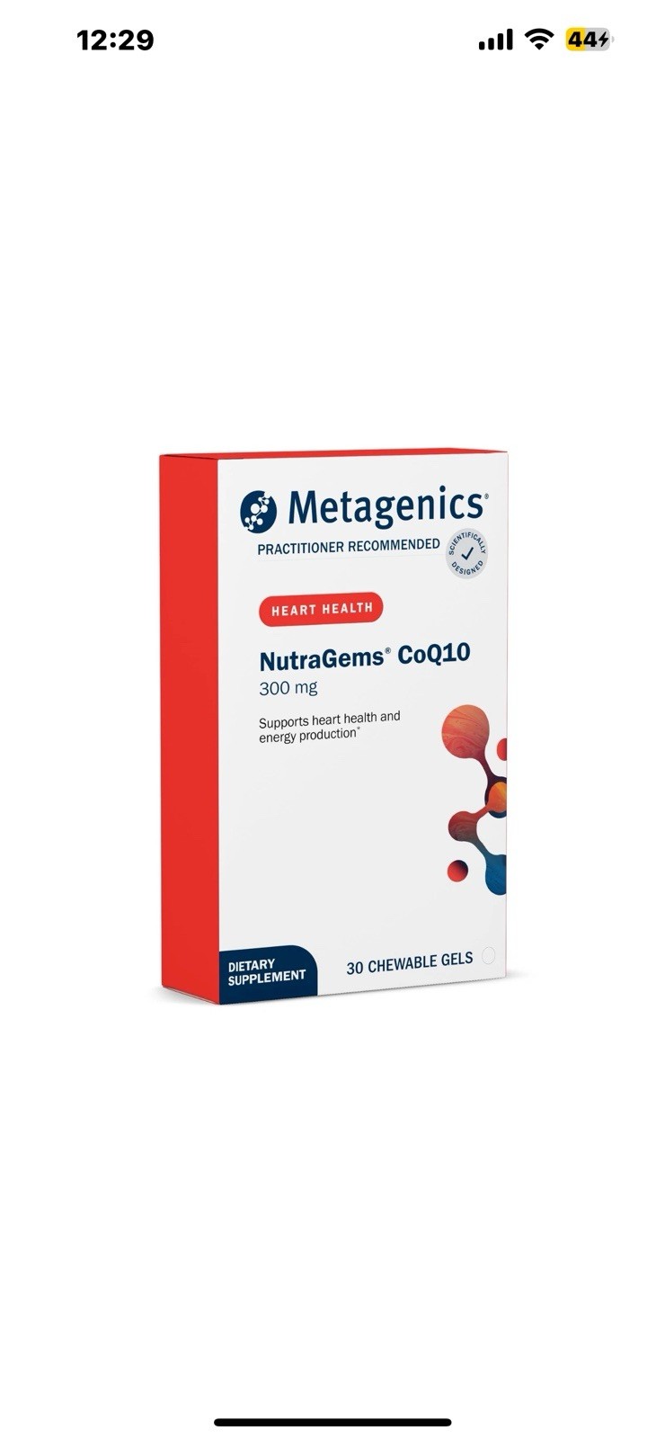 Metagenics NutraGems CoQ10 300 mg – Antioxidant Supplement – for Energy Produ…