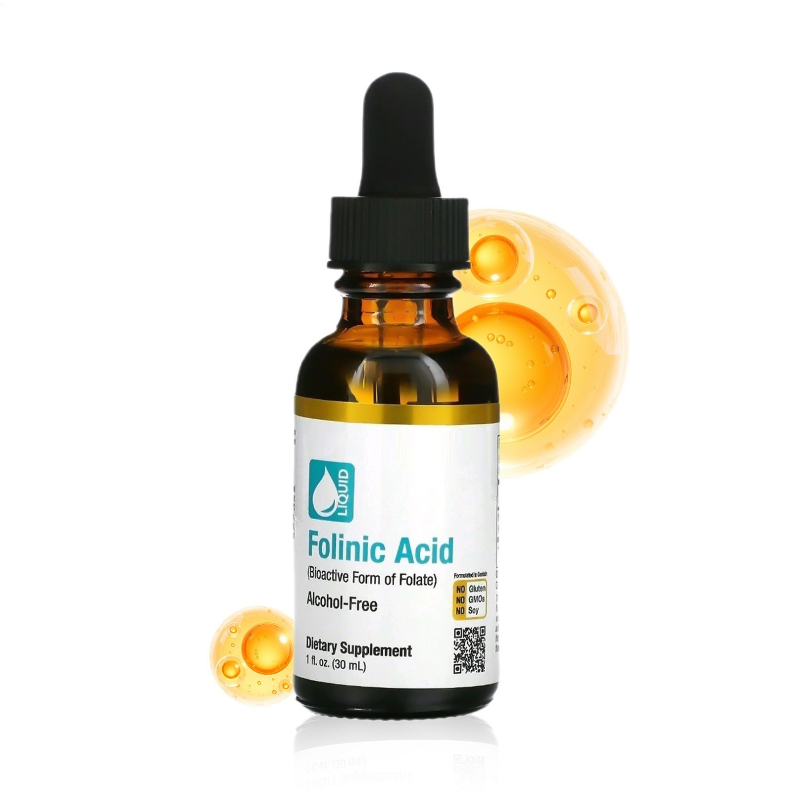 Folinic Acid Leucovorin California Gold Nutrition Alcohol Free 30ml Liquid^