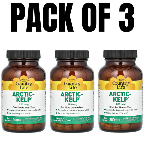 Country Life Arctic-Kelp – 225 mcg – 300 Tablets – Pack of 3