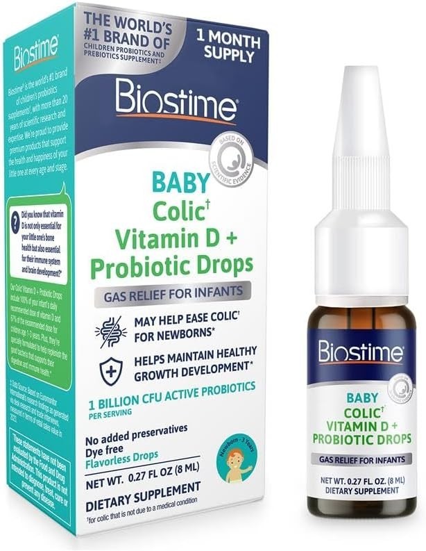 Biostime Baby Vitamin D & Colic Probiotic Drops for Newborns to 3 Years Old