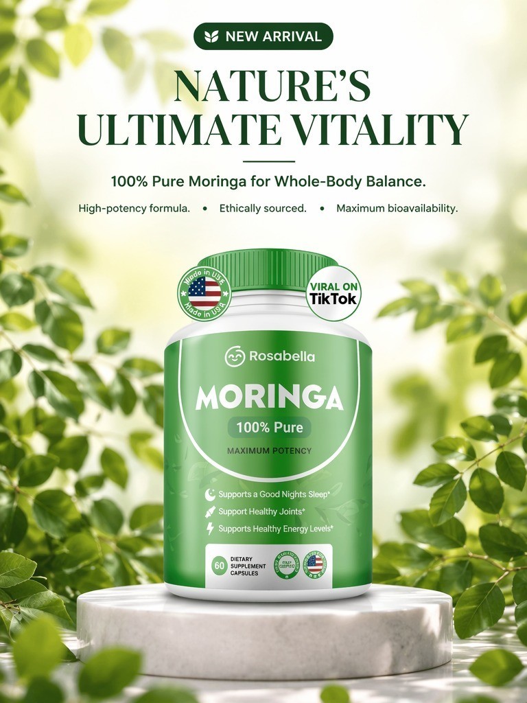 Rosabella Organic Moringa 800 mg 3-Pack HerbalWellness Digestive Support Natura
