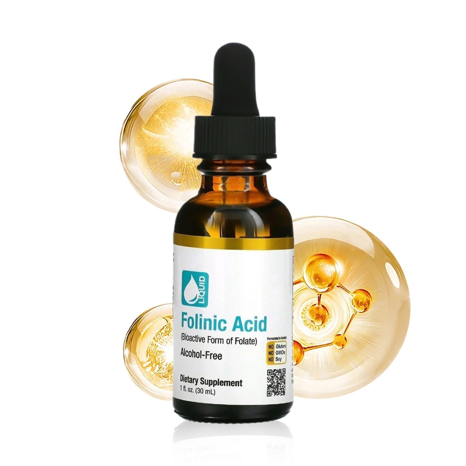 Folinic Acid Leucovorin California Gold Nutrition Alcohol Free 30ml Liquid^