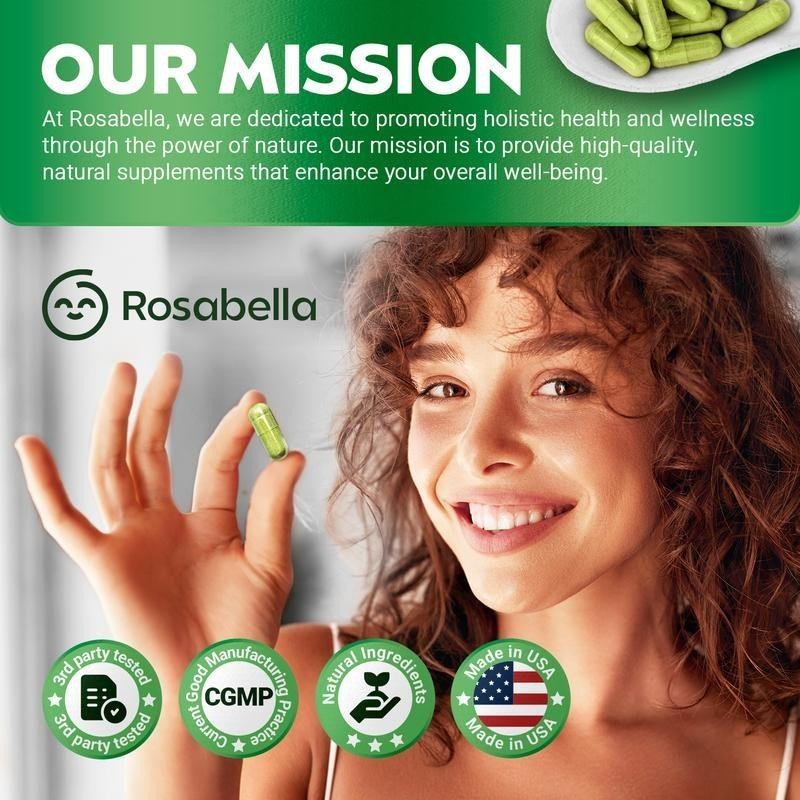 2-Pack Rosabella Certified Organic Moringa800 mg Herbal DigestiveSupport Natura