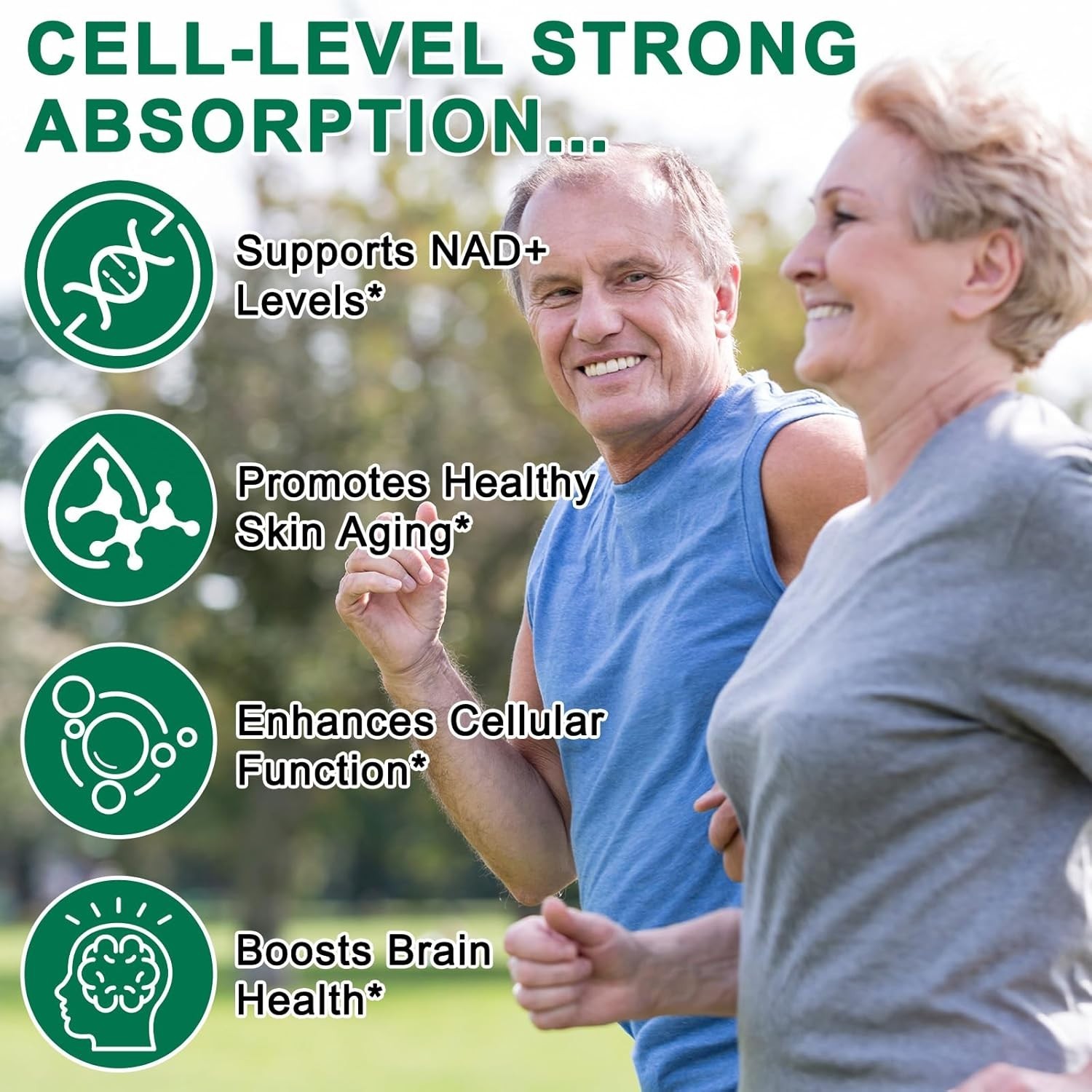 NAD+ Supplement for Anti Aging, Energy, Focus Nicotinamide Riboside Resveratrol
